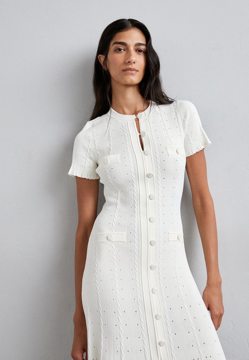 Lace Sandro Robe Blanche Dentelle Dress Robe Sandro Blanche Dentelle Robe  Patineuse En Dentelle Robe