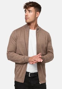INDICODE JEANS - LAU - Felpa con zip - beige mix Immagine in miniatura 1