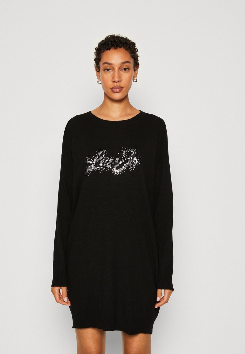liu-jo-jeans-abito-logo-neulemekko-nero-musta-zalando-fi