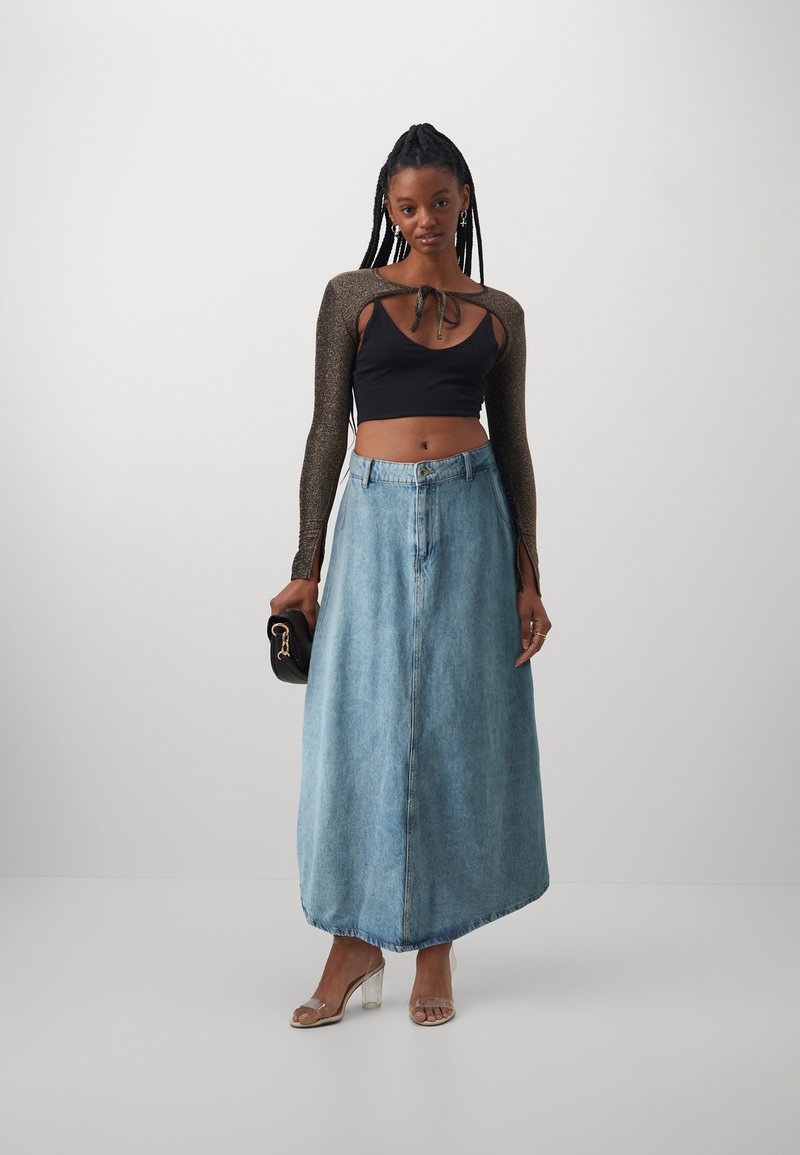 FULL LENGTH COLOR 難しく DENIM SKIRT