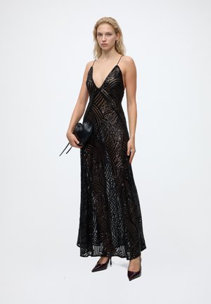 Bardot, HARPER SEQUIN HALTER DRESS - Коктейлна рокля/Парти рокля - black