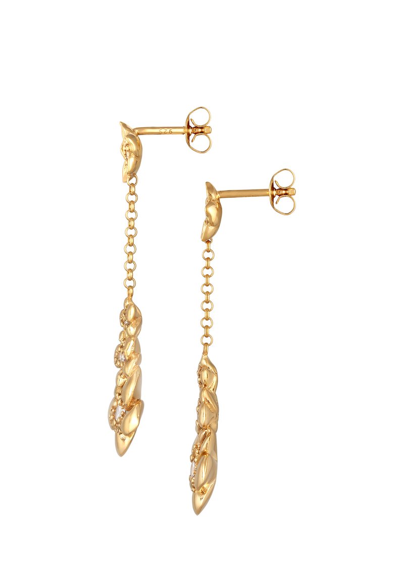 2024 New Fashion Red Cubic Zirconia Wedding Party Dangling Drop Blooming Flower Pearl Earrings