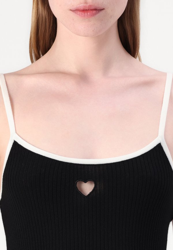 BICOLORE CŒUR - Top - noir3