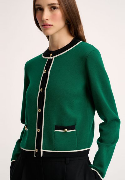 Luisa Spagnoli MATERIALE - Kardigán - verde nero panna