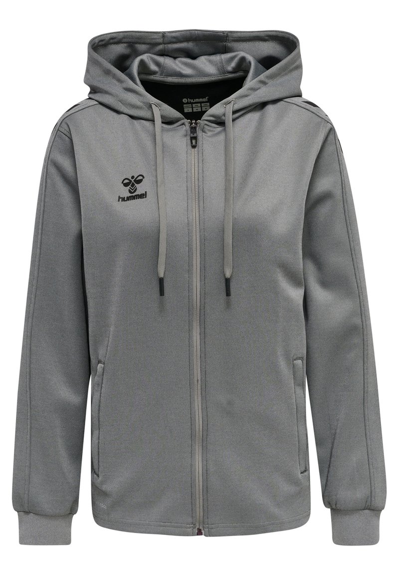 Hummel Sweater met rits grijs gemêleerd