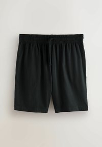 Sorte casual shorts med elastisk taljebånd og justerbar snøre, designet til komfort og afslappet pasform.