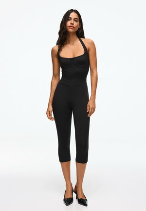 Bershka, CORSET-EFFECT JUMPSUIT - JUMPSUIT - Combinaison - black