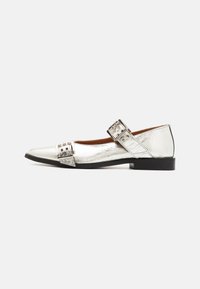 BIAVICTORIA DOUBLE BUCKLE BALLET FLAT METALLIC - Ballerinaskor med remmar - silver