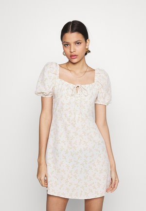 CARE MINI DRESSES WITH PUFF SHORT SLEEVES - Kjole - stone