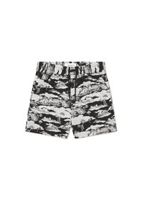 Svartvita simshorts med molnmönster, elasty waist band och dragsko. Tillverkade av ett lätt material.