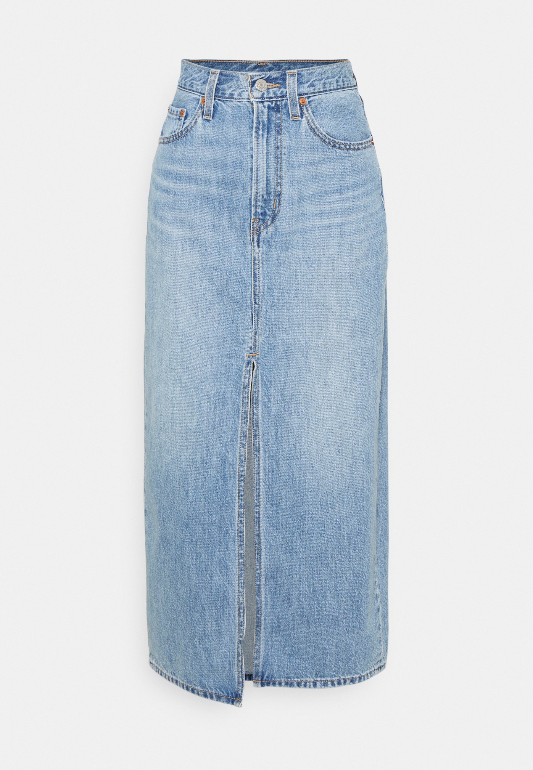 Levi's® SLIT FRONT SKIRT - Jupe en jean - absolutely fabulous/denim bleu gris