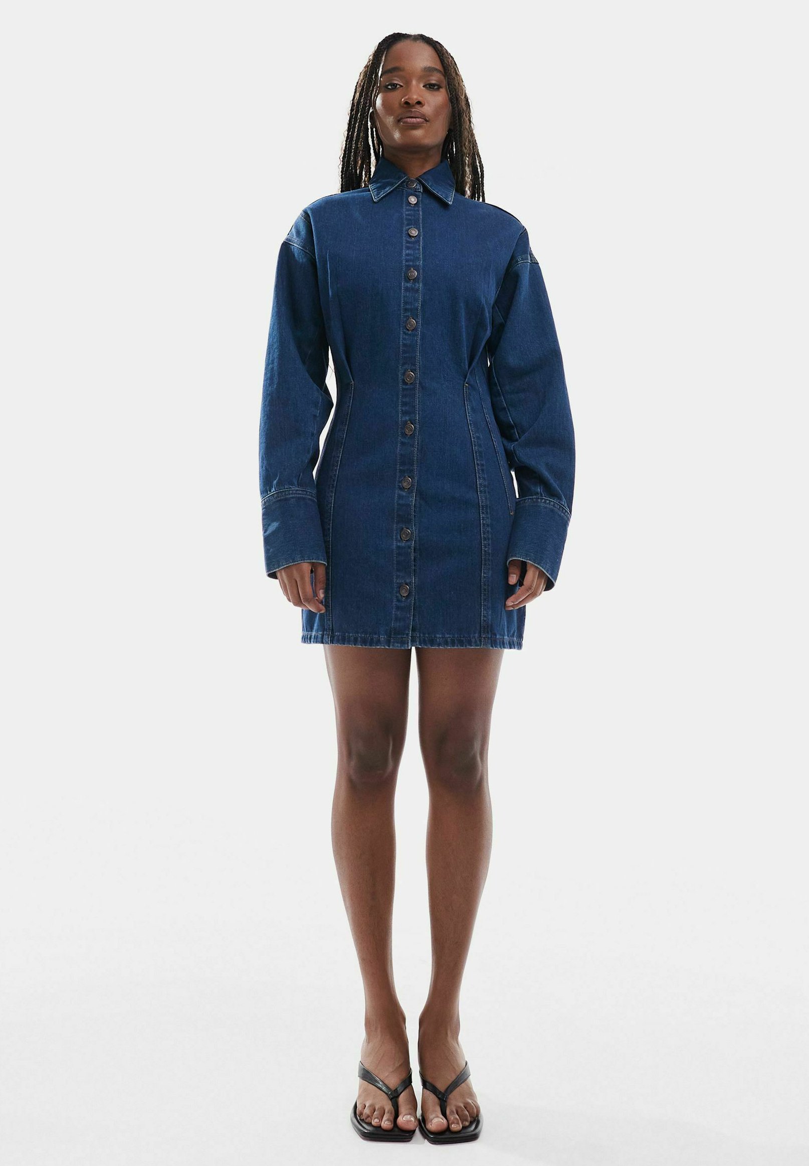 topshop denim shirt dress Topshop - Denim Shirt Belted Mini Dress - Women - Cotton - 0 US