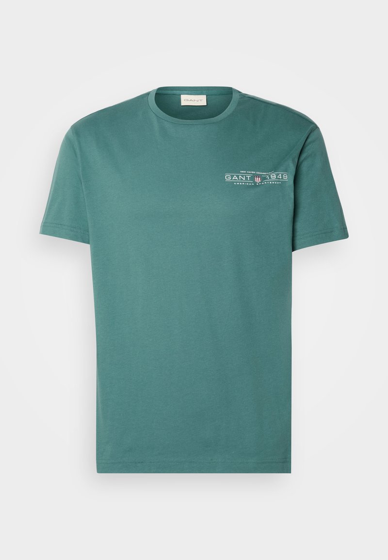 Gant T-shirt print donkergroen
