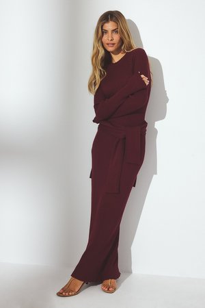 Maxikleid - burgundy