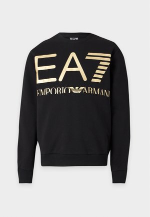 EA7 Emporio Armani, TRAIN SERIES OVERSIZE LOGO - Sweatshirt - black/gold-coloured
