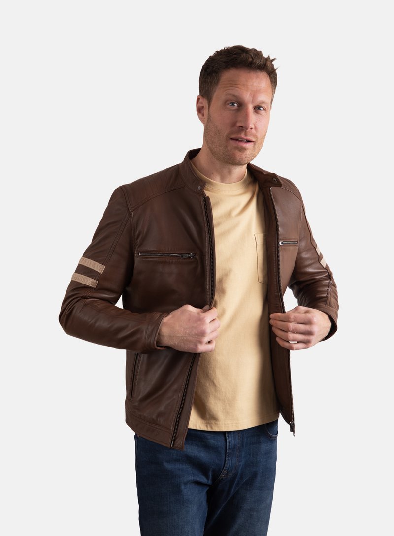 Lakeland Leather RACER CHARLIE - Leather jacket - cognac