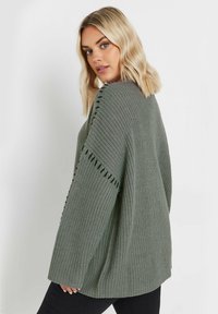 Yours Clothing BLANKET STITCH - Stickad tröja - grey