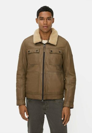 Lederjacke - sepia brown