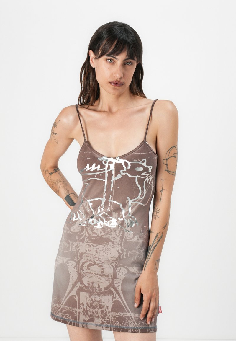 Diesel D-LONGY - Jersey dress - light brown - Zalando