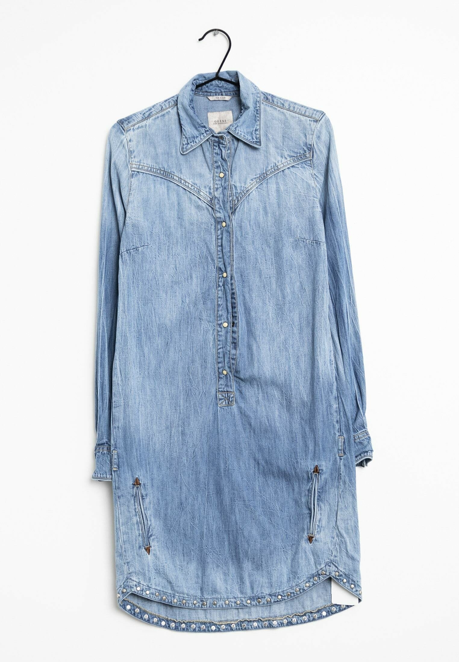 guess denim shirt dress Guess Denim Mini Shirt Dress - Blue