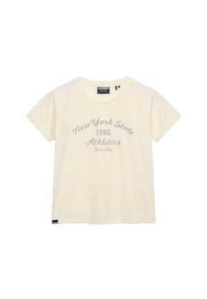 Superdry & Co, ATHLETIC ESSENTIALS GRAPHIC  - T-shirts print - desert bone off white
