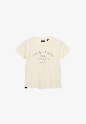 Superdry & Co, ATHLETIC ESSENTIALS GRAPHIC - T-shirts print - desert bone off white