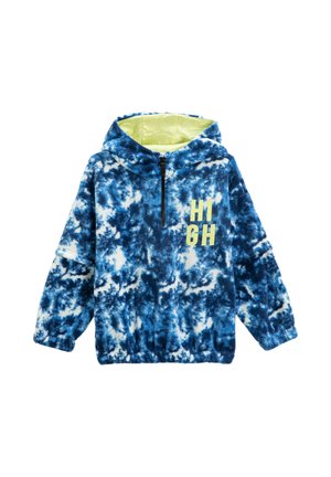 HOODIE HALF ZIPPER DETAIL TIE-DYE PATTERNED ELASTIC CUFFS - Suéter de forro polar - blue