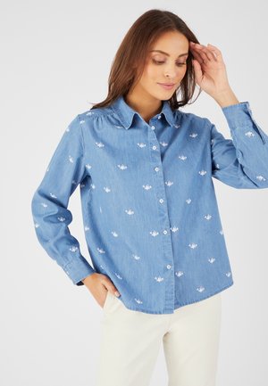 Damart BRODÉ - Overhemdblouse - denim moyen