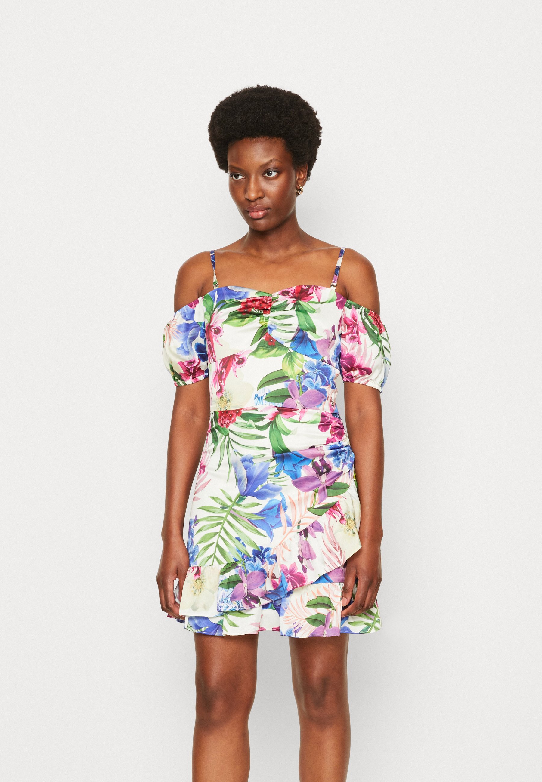 Abito Corto Donna Guess W3GK54 WD8G2-P19R – Modello SS ALVA MINI DRESS, Eleganza Casual Chic