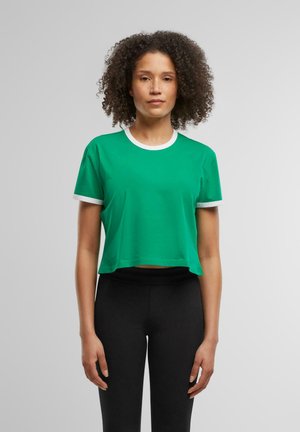 CONTRAST RETRO - Basic T-shirt - froggreen white