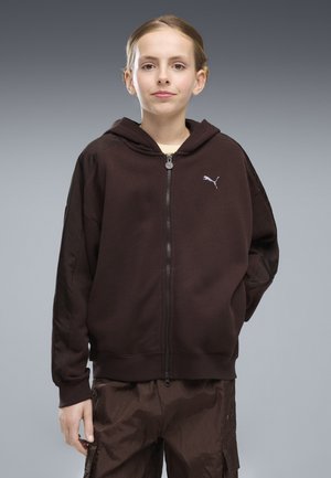 Puma, T7 MIDNIGHT SHADOW OVERSIZED JACKE MIT REISSVERSCHLUSS - Sweatjacke - chocolate fondue