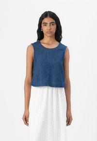 Pieces - PCTENIM  - Blúzka - medium blue denim Miniatúrny obrázok 1