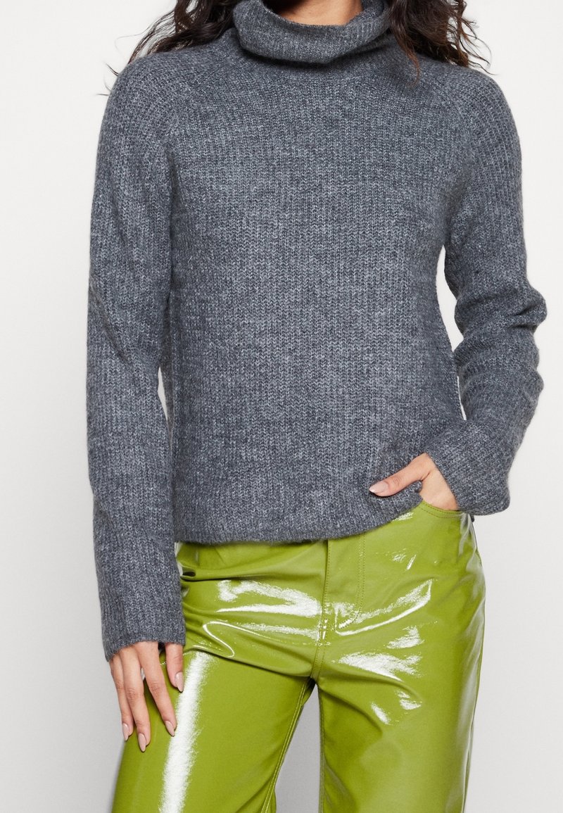 JDY Strickpullover - mottled dark grey