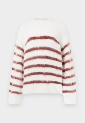 VERONA BRUSHED - Πουλόβερ - off-white/bordeaux