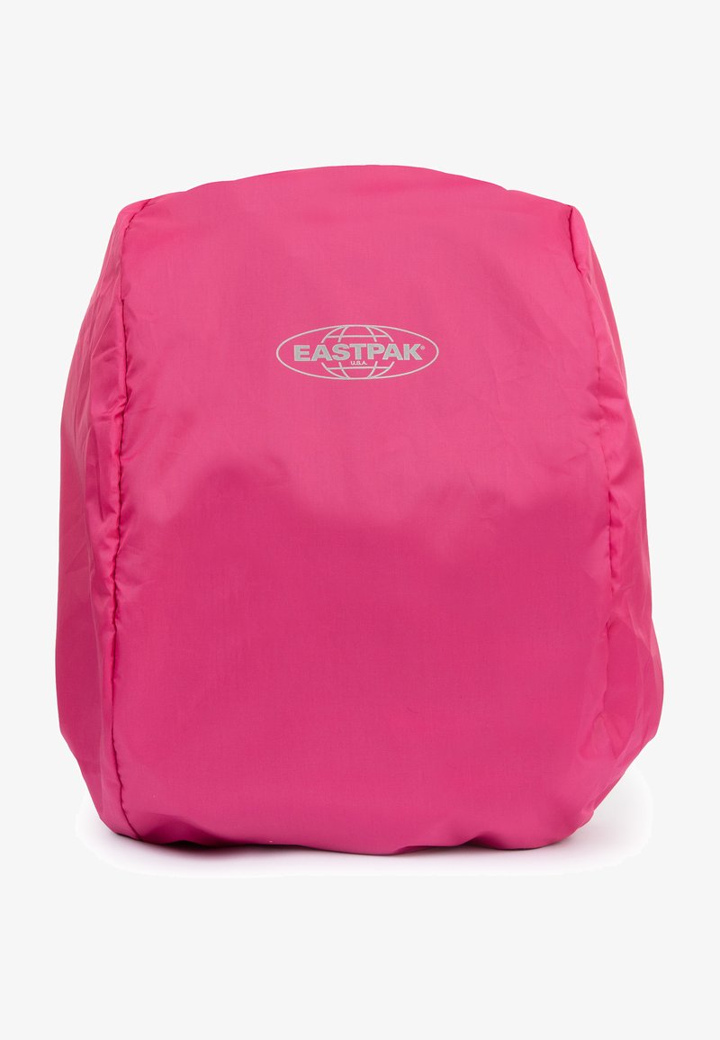 Sedia a sacco in nylon rosa con una texture liscia e forma arrotondata, caratterizzata da un logo Eastpak argento sulla parte anteriore.