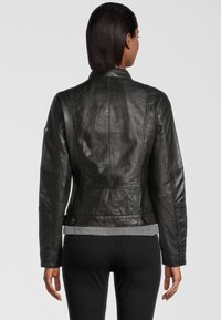 H.I.S MIT STEHKRAGEN - Lederjacke - black