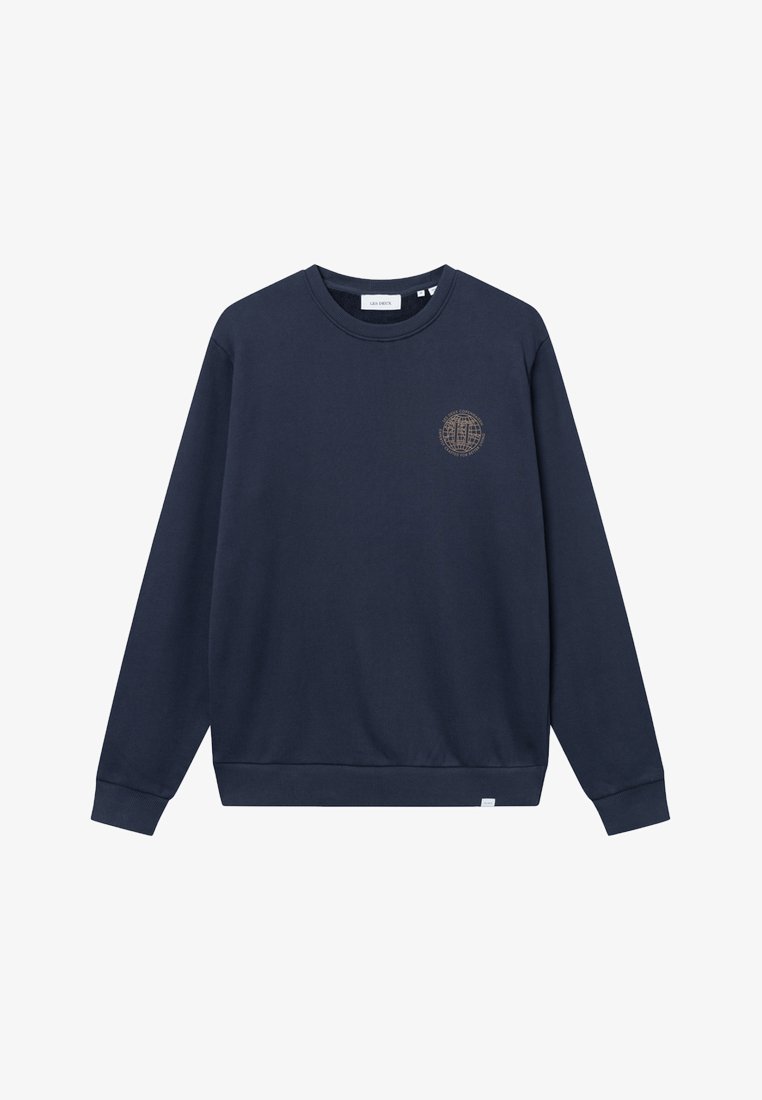 Les Deux GLOBE - Sweatshirt - dark navy/tobacco brown