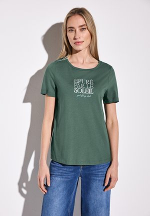 MIT WORDING - Print T-shirt - grün