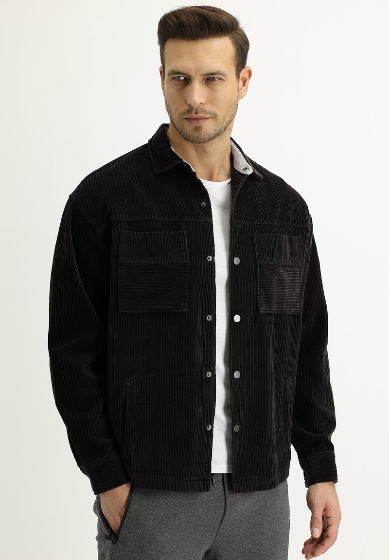 Kigili SAMT LEICHTE JACKE SLIM FIT Fleece jacket Bitter Brown/dark