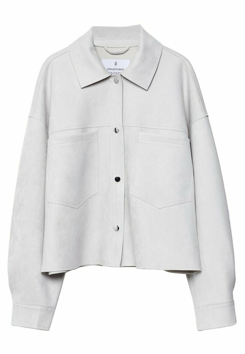 Stradivarius Imitatieleren jas crème