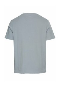 Lys blå bomulds t-shirt med korte ærmer, en rund udskæring og en lige pasform. Sømdetaljerne er minimale, hvilket giver en glat tekstur.