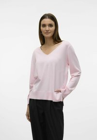 Vero Moda SILJE V-NECK NOOS - Maglione - pink a boo