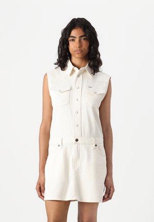SLEEVELESS DRESS - Denimové šaty - natural