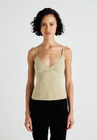 Weekday - V NECK SINGLET - Top - beige medium dusty Thumbnail Image 1