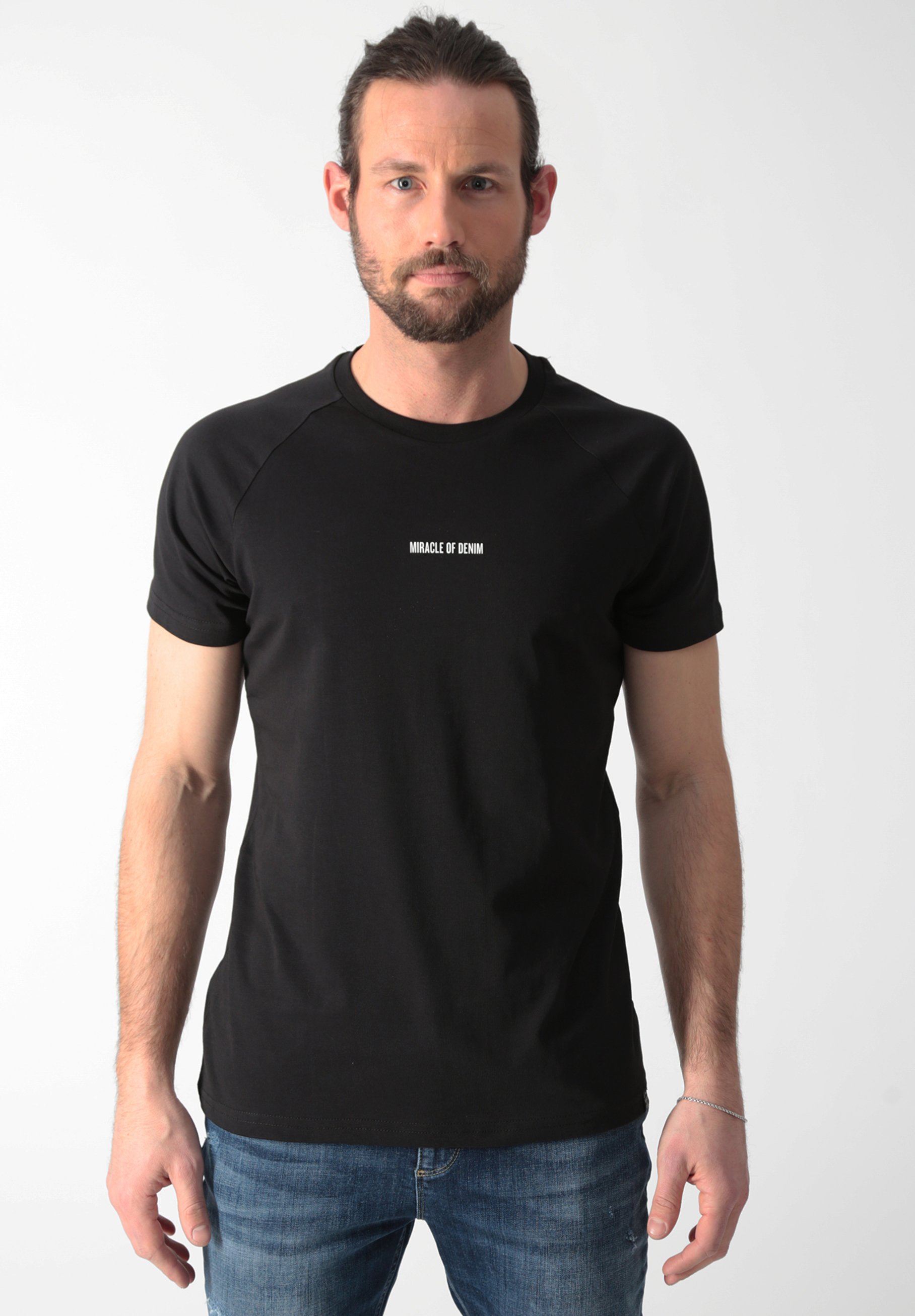 Denim Basic T-shirt - schwarz 