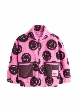 REGULAR FIT - ZIP UP BORG - Fleecejacke - pink/berry smiley