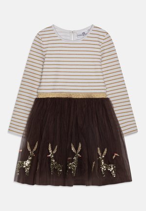 DRESS DETAILS SKIRT WITH SEQUIN REINDEERS - Vardagsklänning - gold
