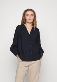 GANT STAND COLLAR BLOUSE - Blusa - evening blue
