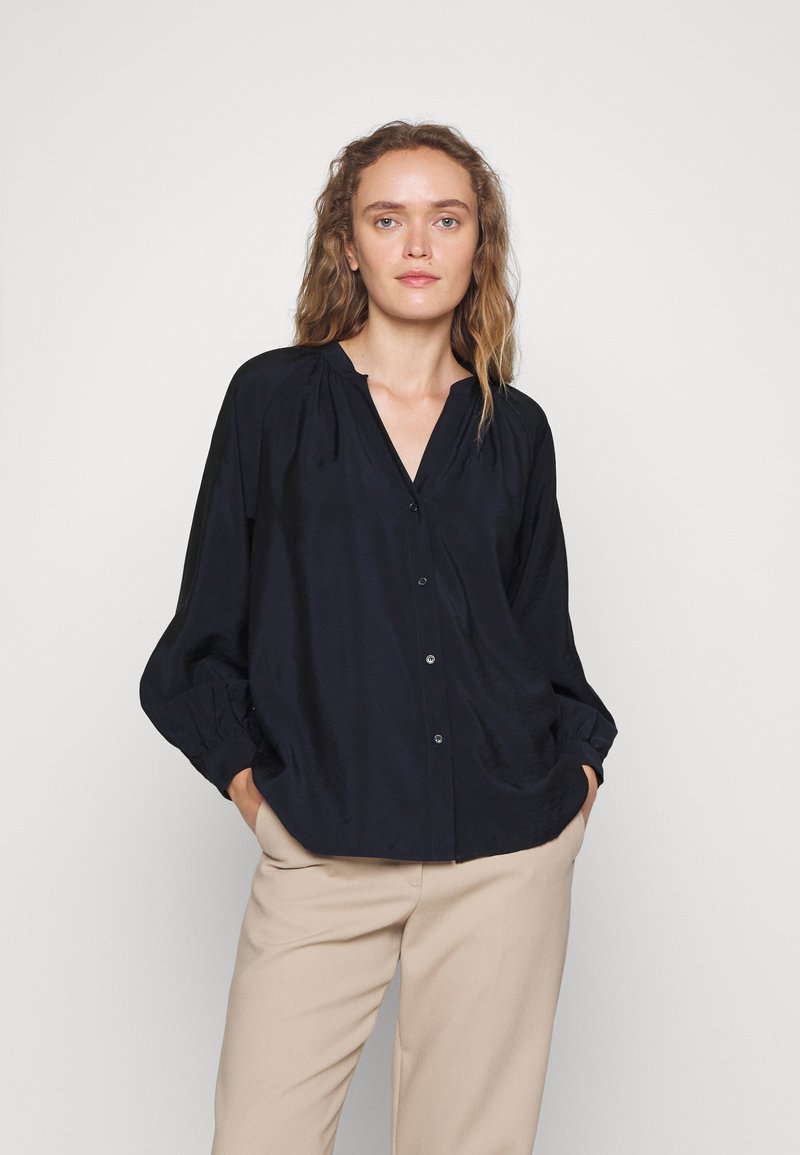 GANT STAND COLLAR BLOUSE - Blusa - evening blue