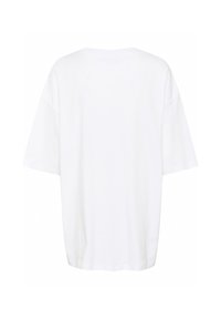 Witte oversized t-shirt met een ronde hals en korte mouwen, gemaakt van gladde stof, zonder zichtbare patronen of accenten.